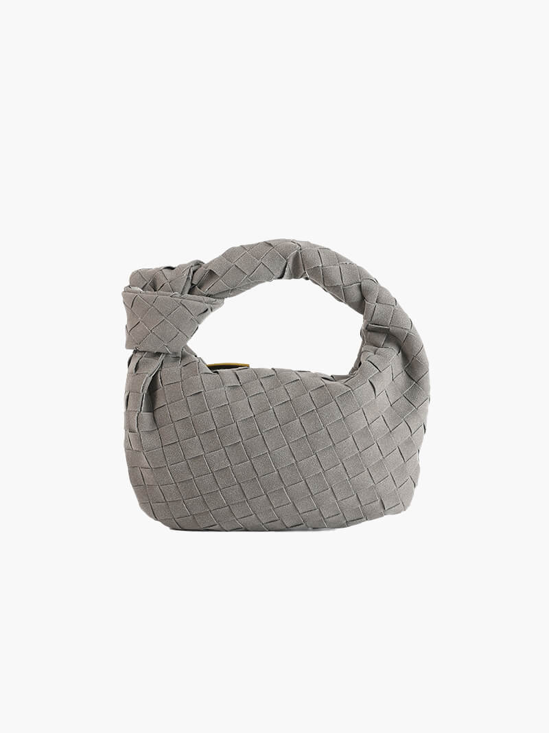 Mini sac à main tressé en daim