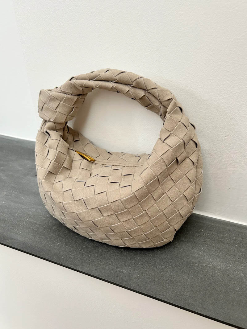 Mini sac à main tressé en daim
