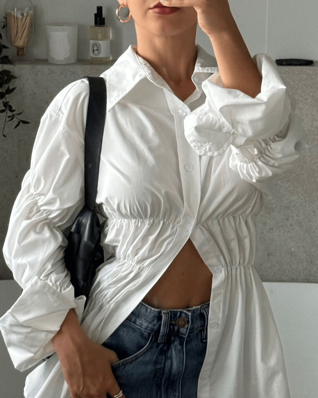 Chemise froncée à manches longues Suzette