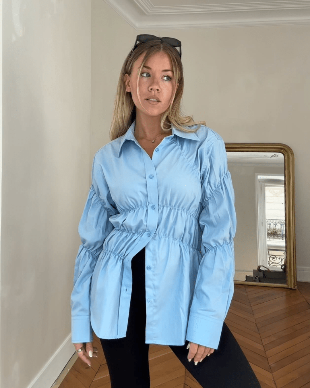 Chemise froncée à manches longues Suzette