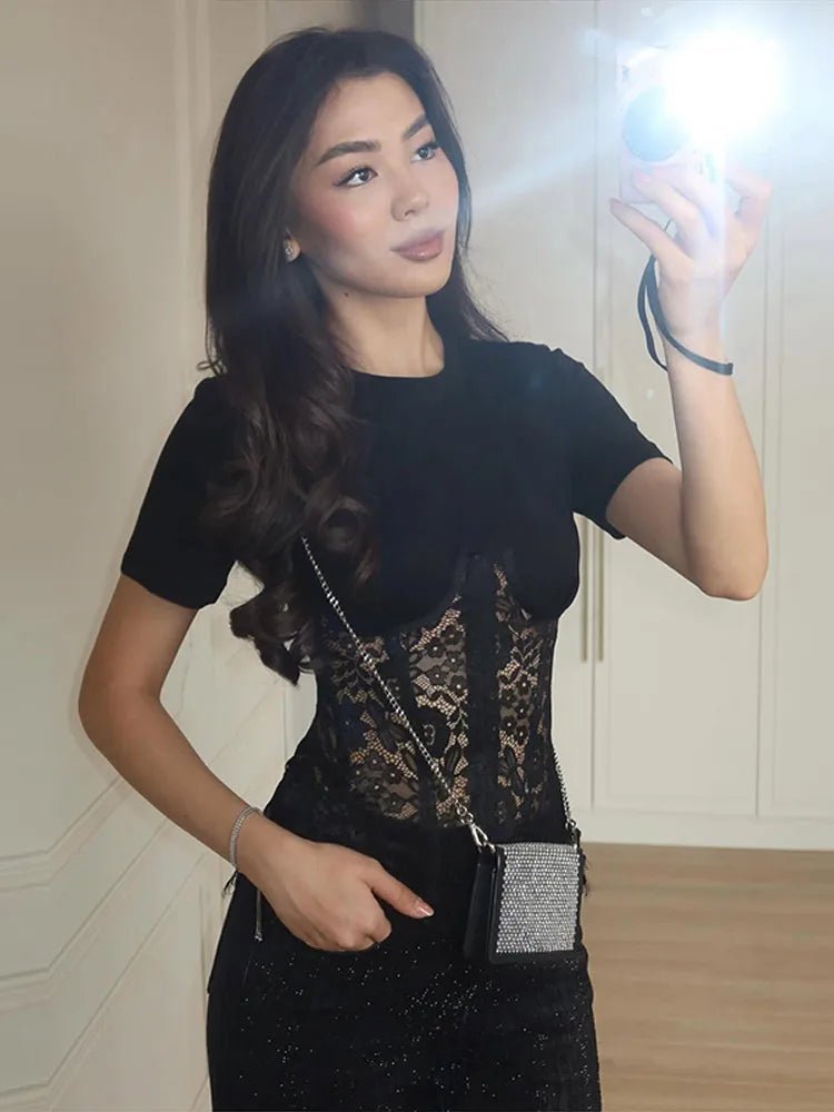 Top corset en dentelle Suzie