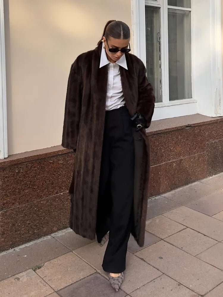 Manteau long en fausse fourrure Suzy