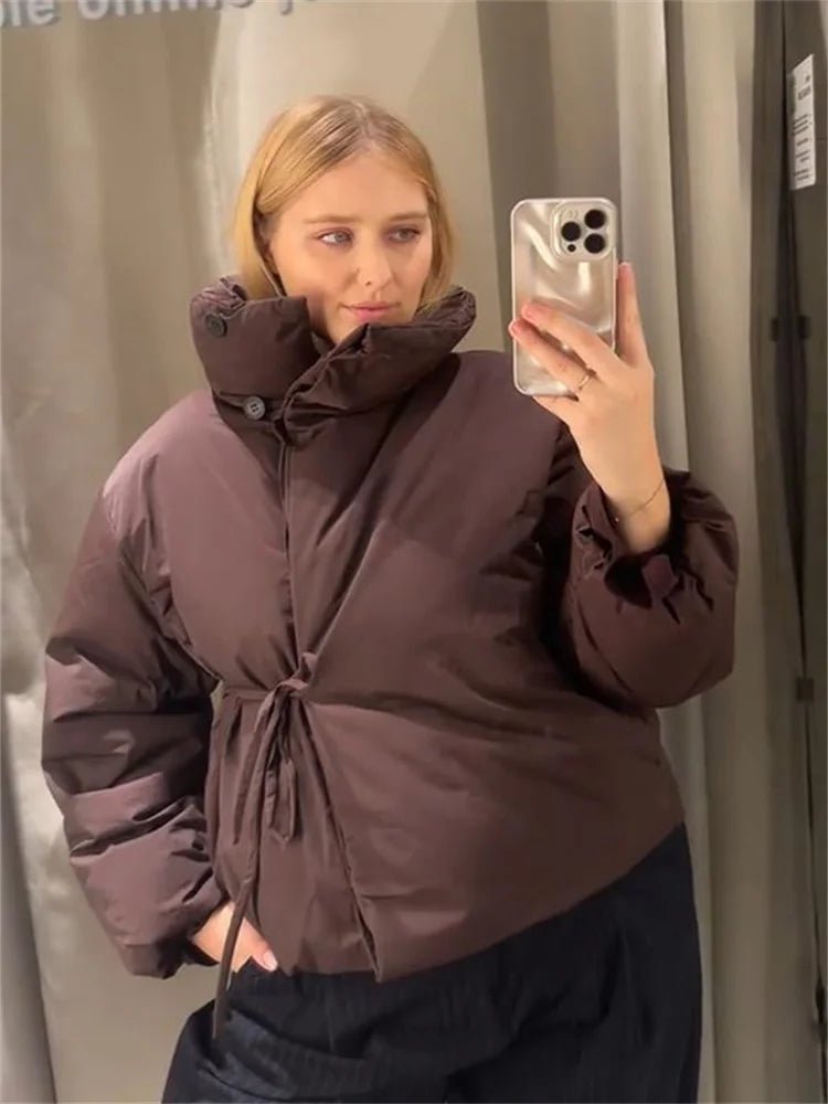 Veste matelassée à col montant et liens Suzy