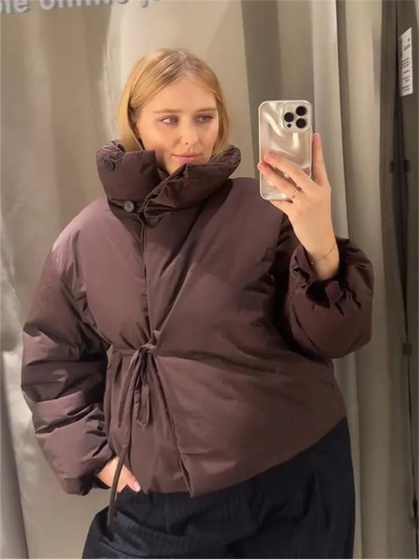 Veste matelassée à col montant et liens Suzy