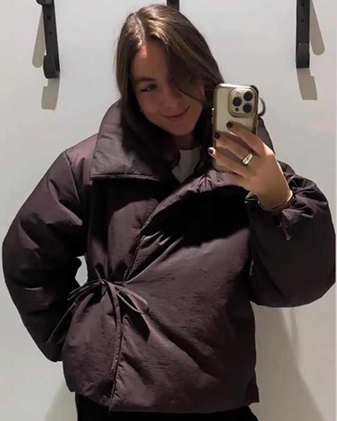 Veste matelassée à col montant et liens Suzy