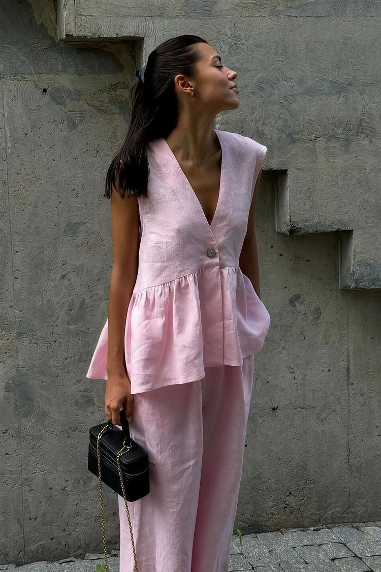 Ensemble Sydney avec gilet à volants et pantalon
