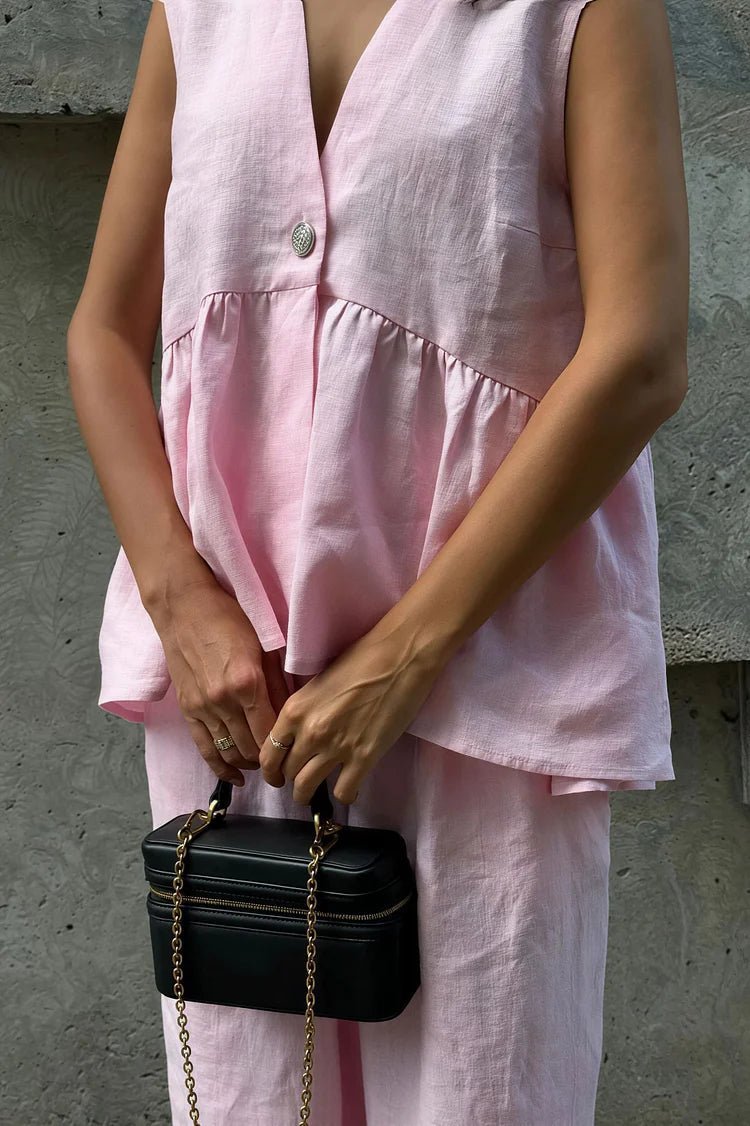 Ensemble Sydney avec gilet à volants et pantalon