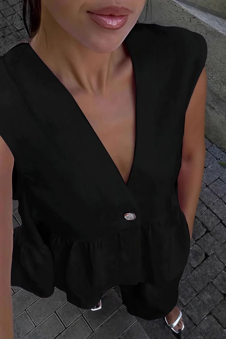 Ensemble Sydney avec gilet à volants et pantalon