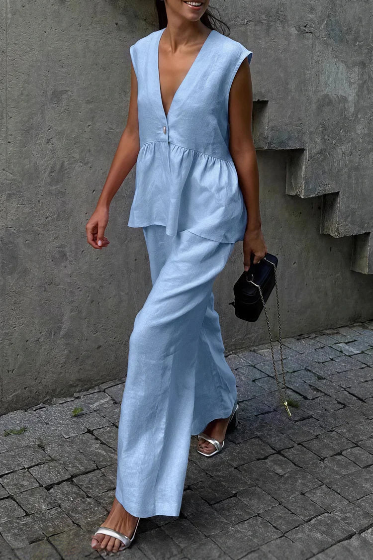 Ensemble Sydney avec gilet à volants et pantalon