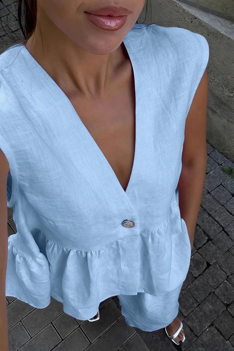 Ensemble Sydney avec gilet à volants et pantalon