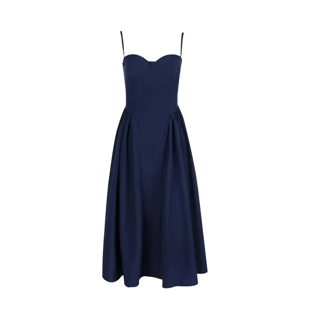 Robe midi Sylvia sans manches à bretelles