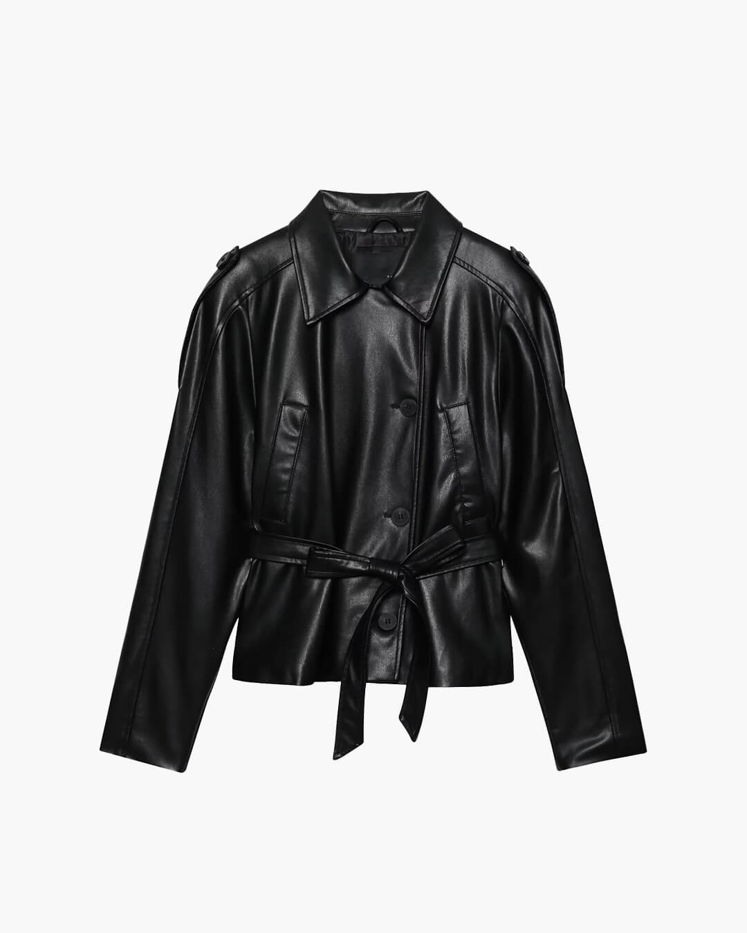 Veste Tabitha en similicuir avec ceinture