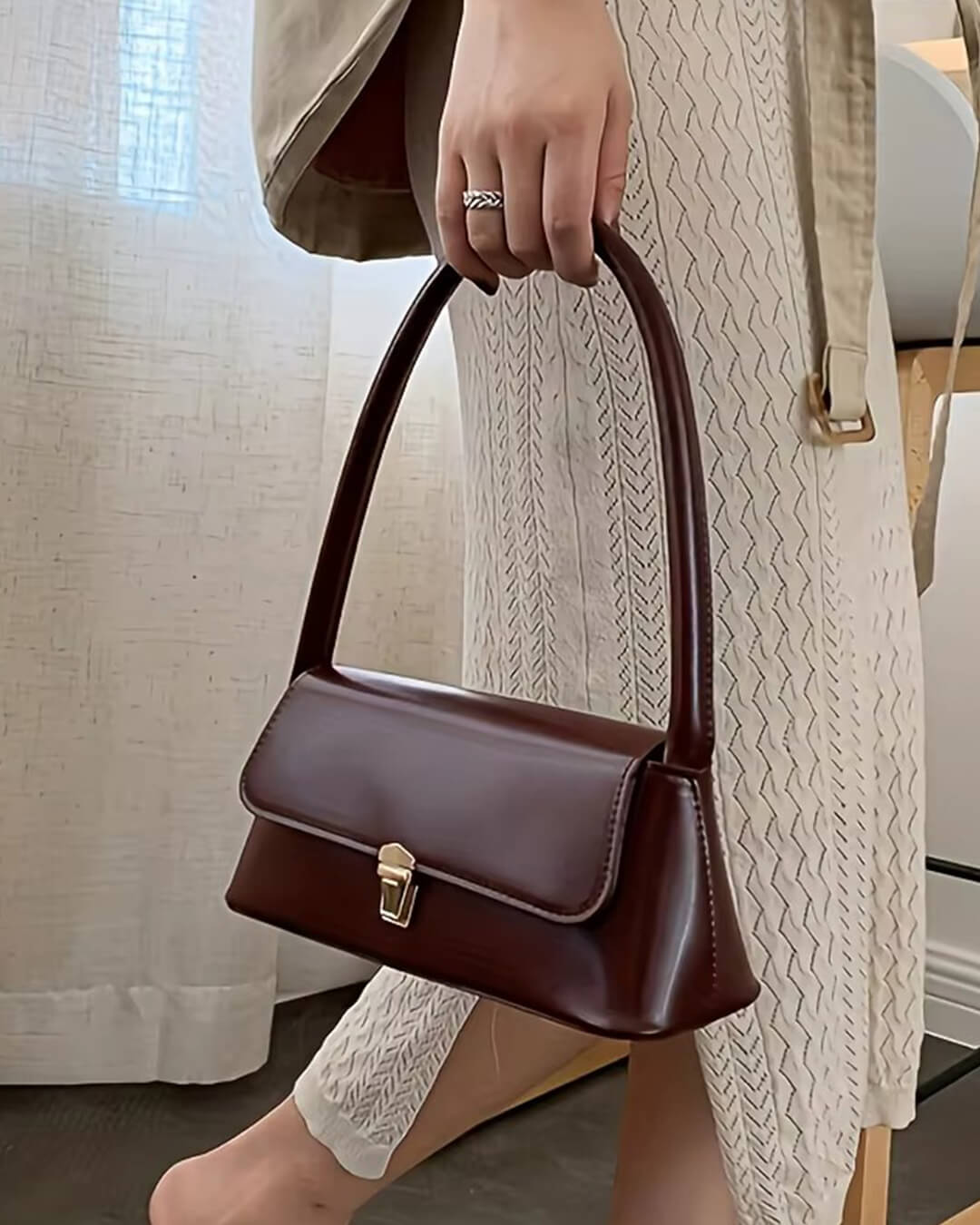 Sac porté épaule en cuir Tally