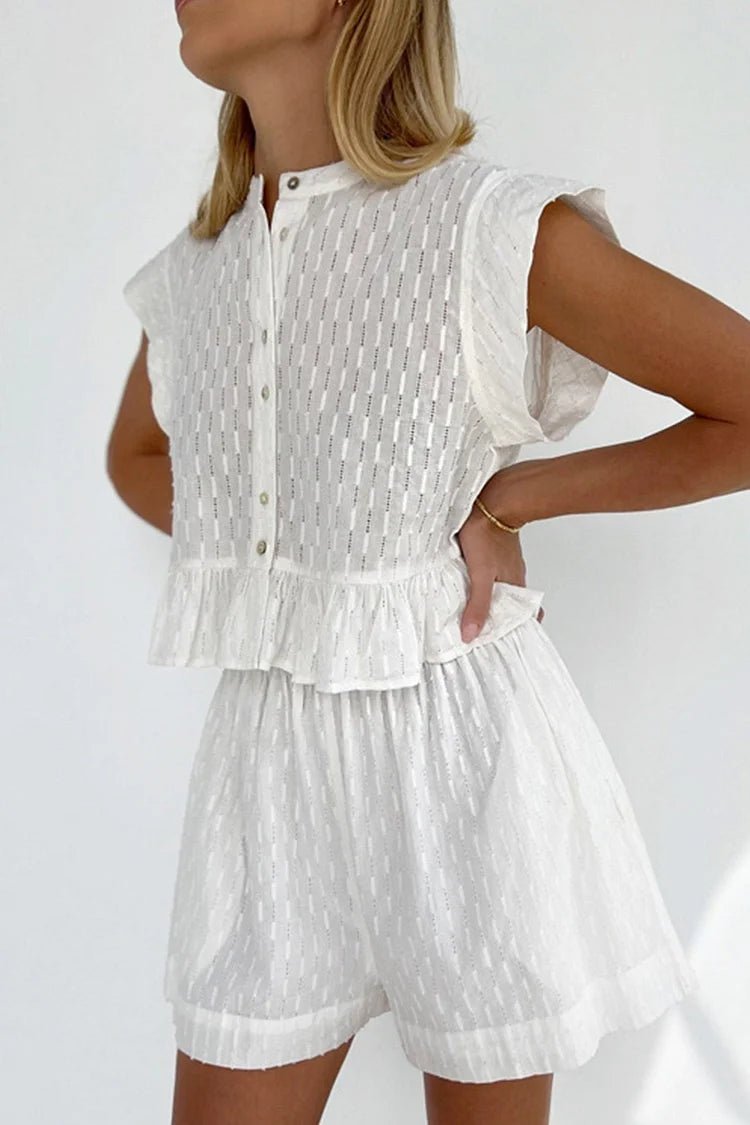 Ensemble Tanya avec short et manches courtes à volants