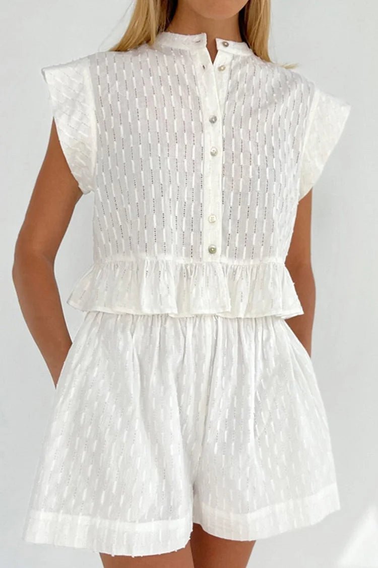 Ensemble Tanya avec short et manches courtes à volants
