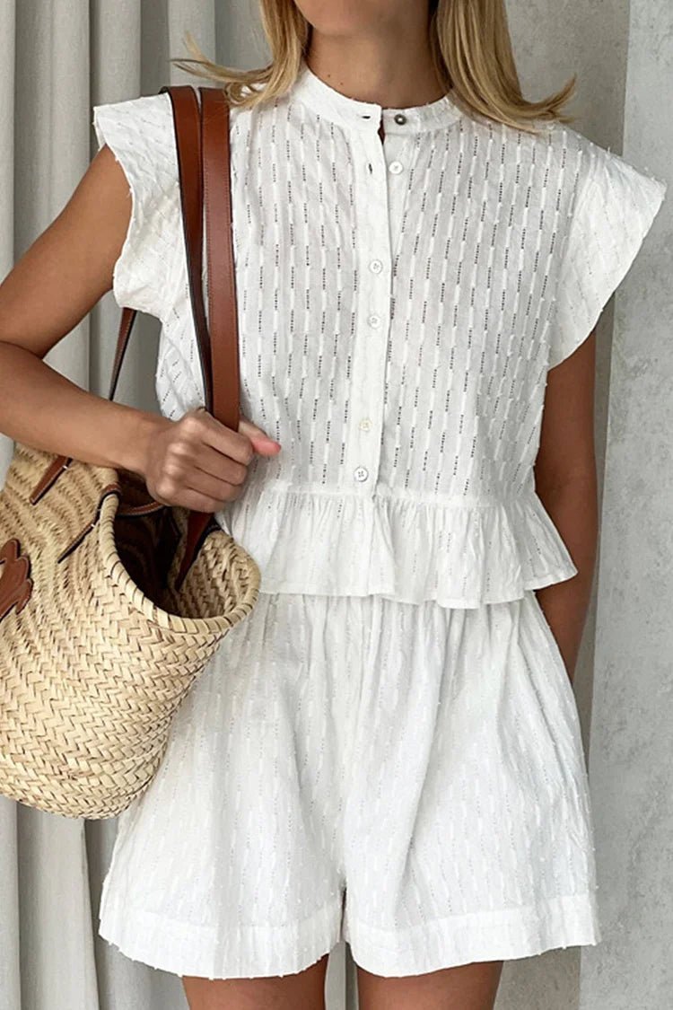 Ensemble Tanya avec short et manches courtes à volants