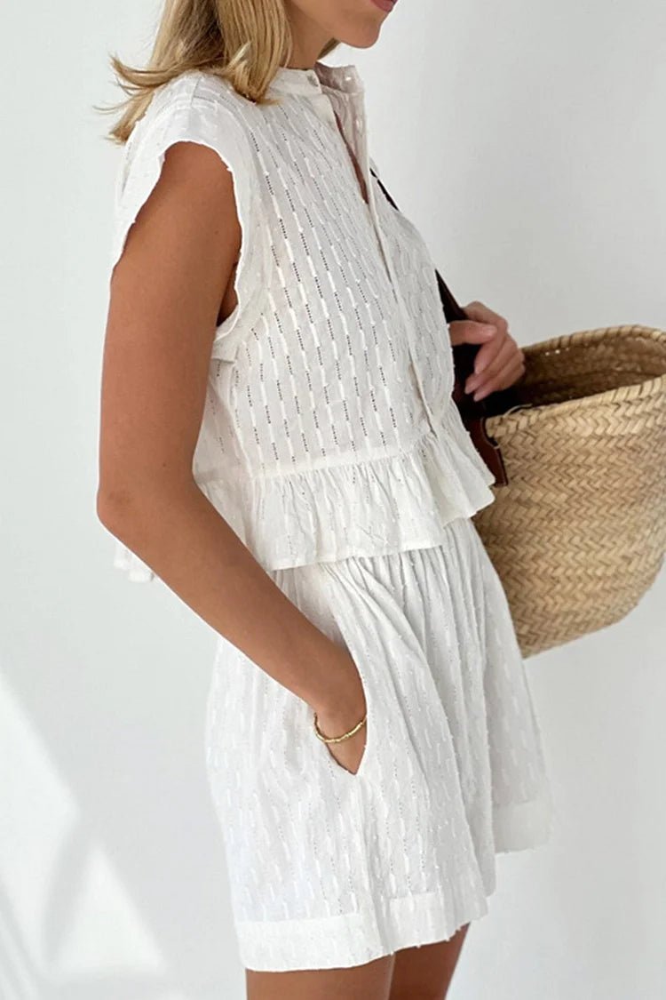 Ensemble Tanya avec short et manches courtes à volants