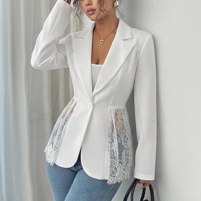 Blazer ajusté Taylor avec empiècements en dentelle