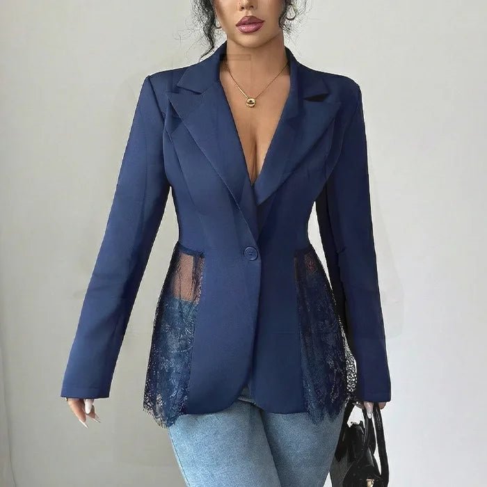 Blazer ajusté Taylor avec empiècements en dentelle