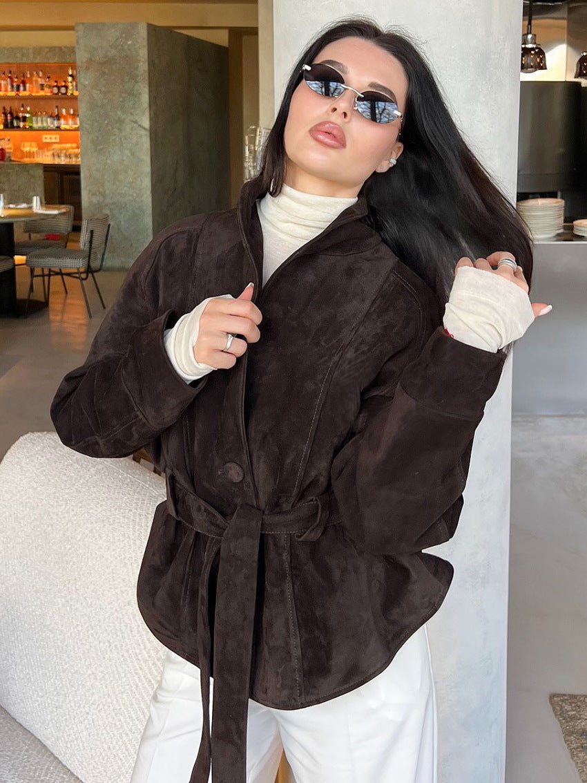 Trench-coat en daim ceinturé Teresa