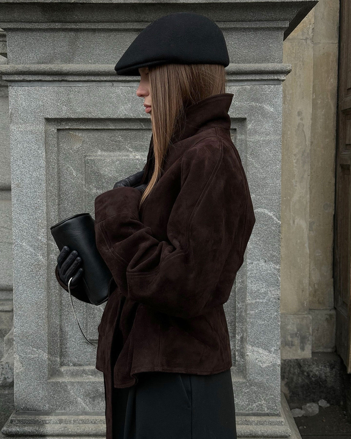 Trench-coat en daim ceinturé Teresa
