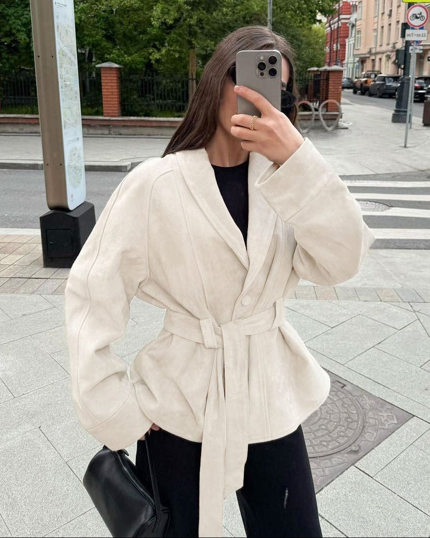 Trench-coat en daim ceinturé Teresa