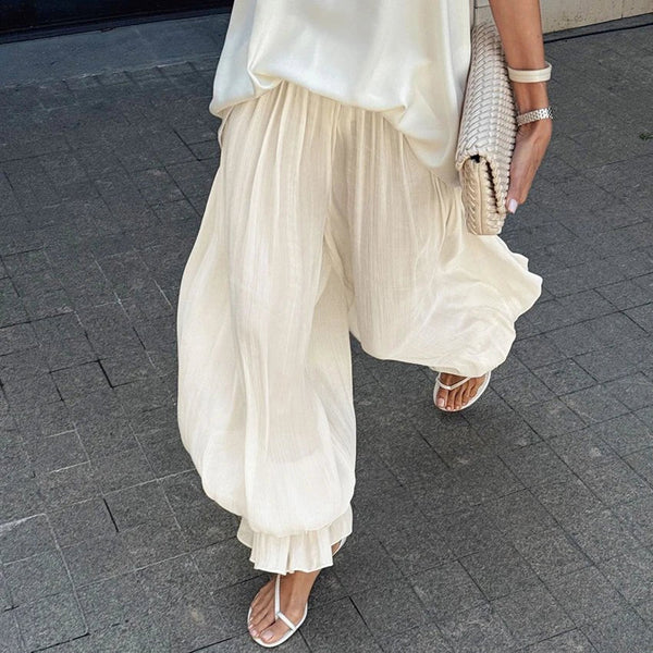 Pantalon Thea évasé transparent