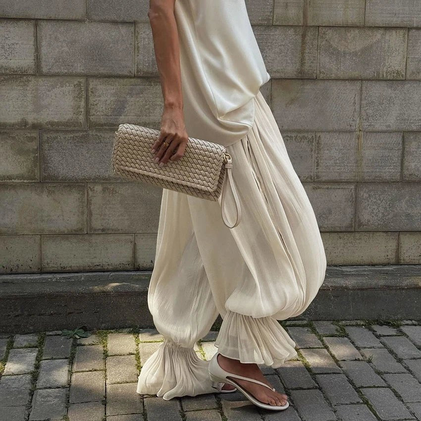 Pantalon Thea évasé transparent