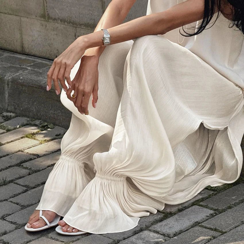 Pantalon Thea évasé transparent