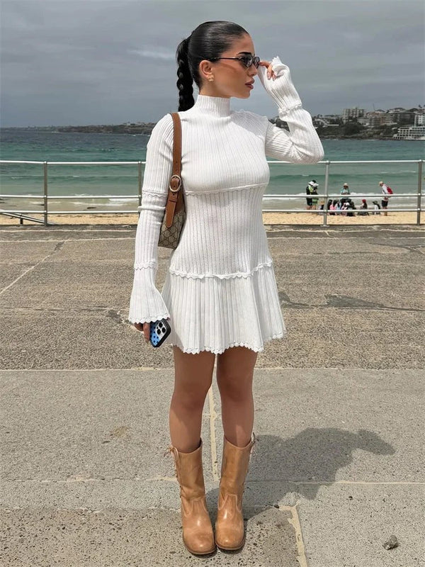 Mini-robe à volants en maille Thelma