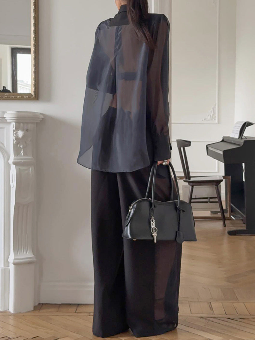 Ensemble blazer à manches transparentes Greer