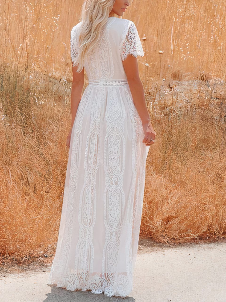 Robe longue bohème en dentelle Tilda