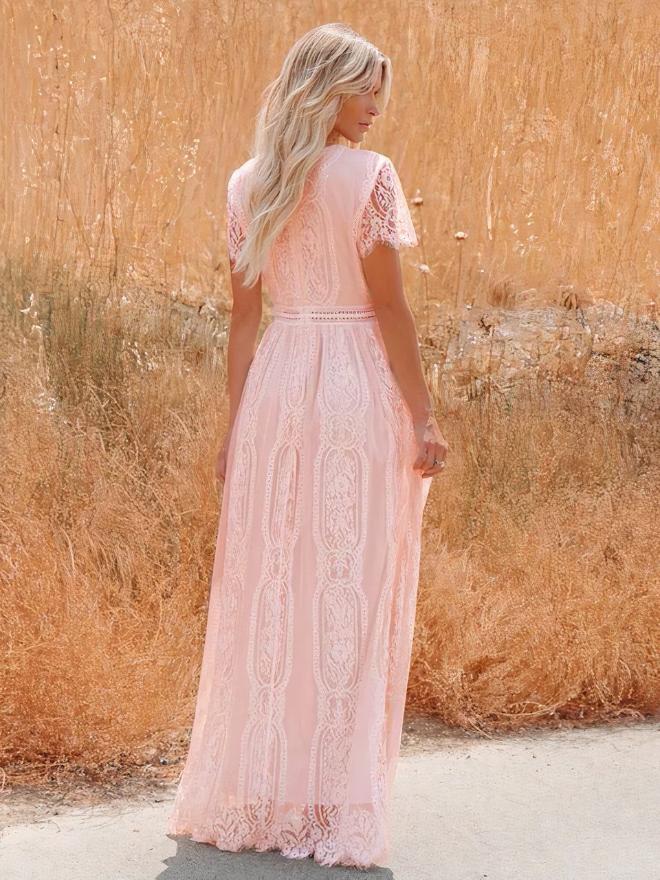 Robe longue bohème en dentelle Tilda