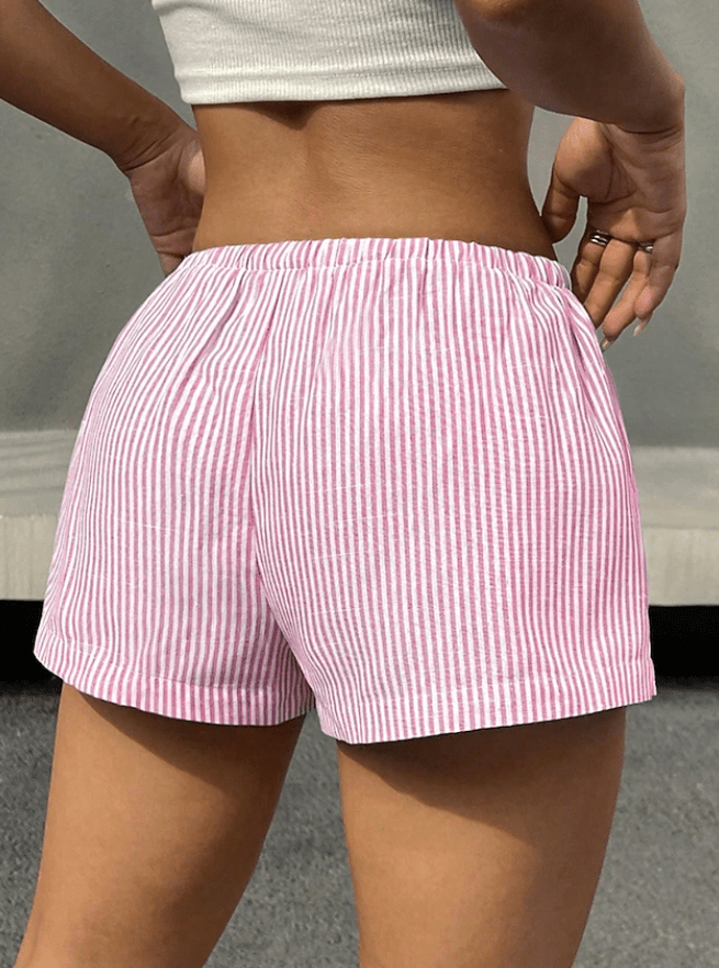 Short élastiqué rayé taille basse Tirzah