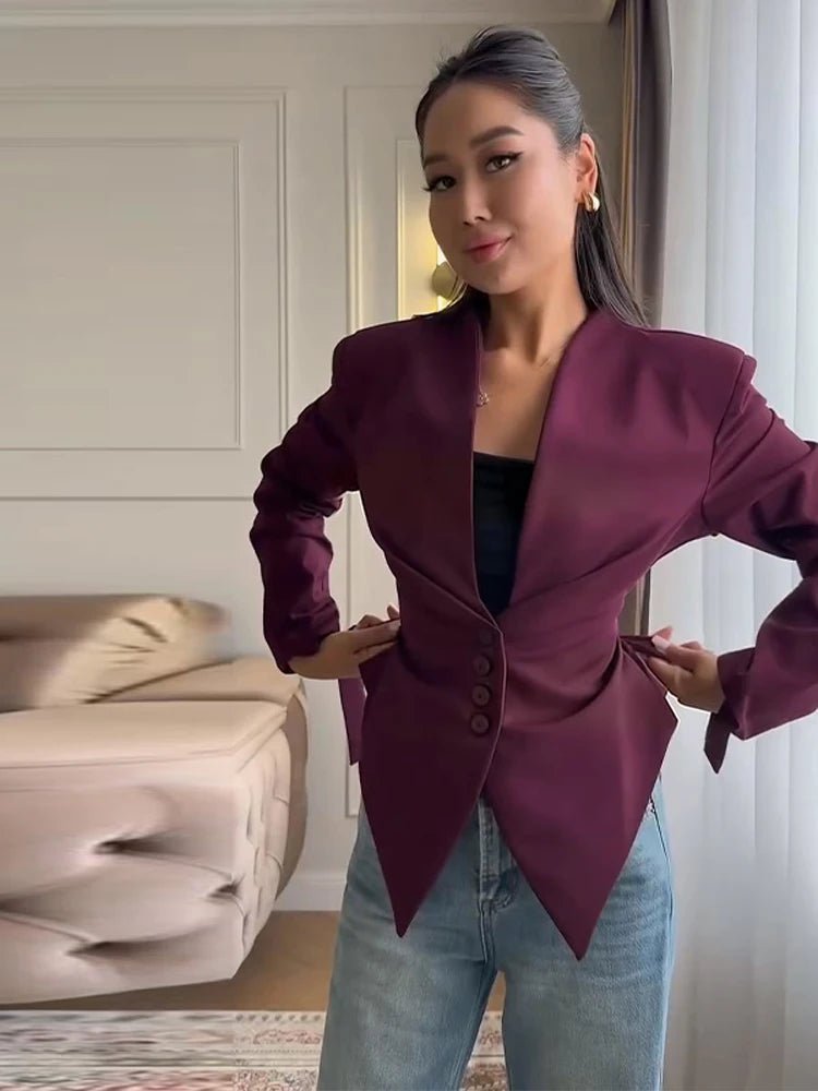 Blazer cintré structuré à épaules Tricia
