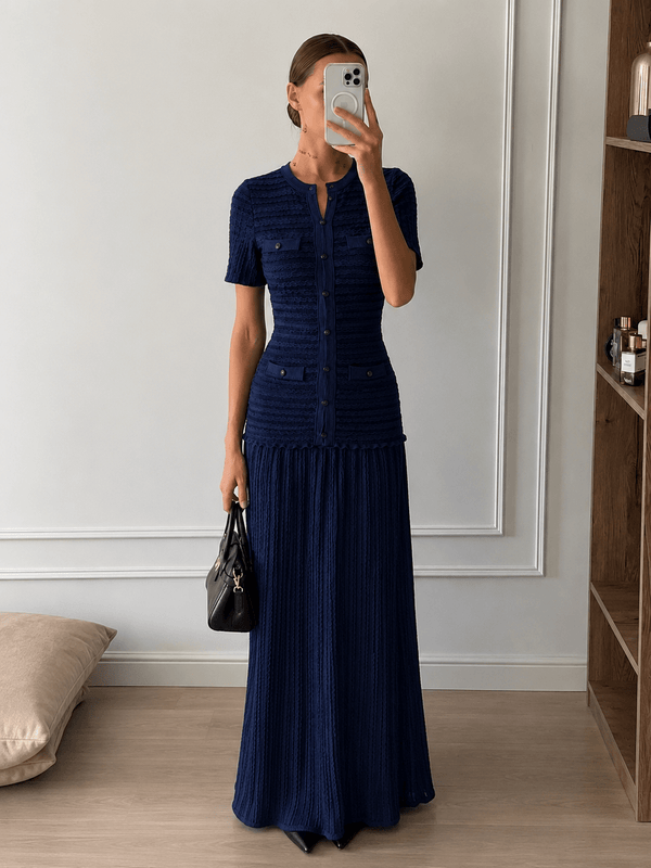 Robe longue en maille côtelée Ulrike