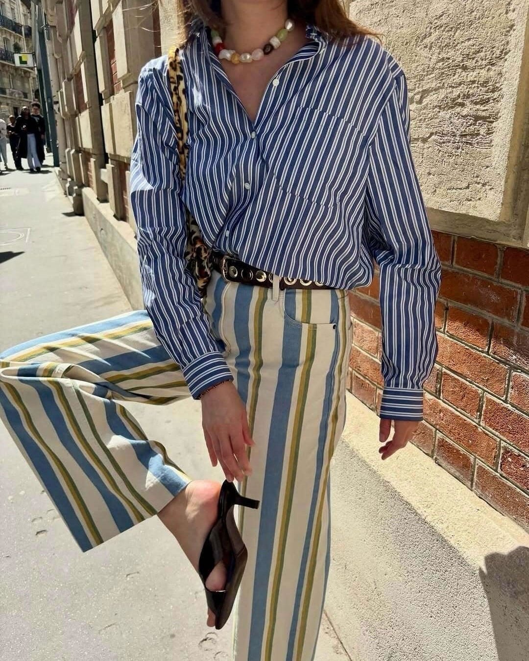 Valerie Low-Rise Striped Trousers