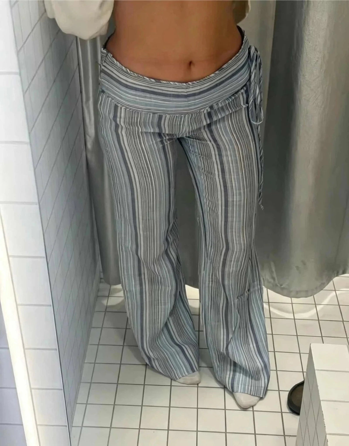 Valerie Low-Rise Striped Trousers