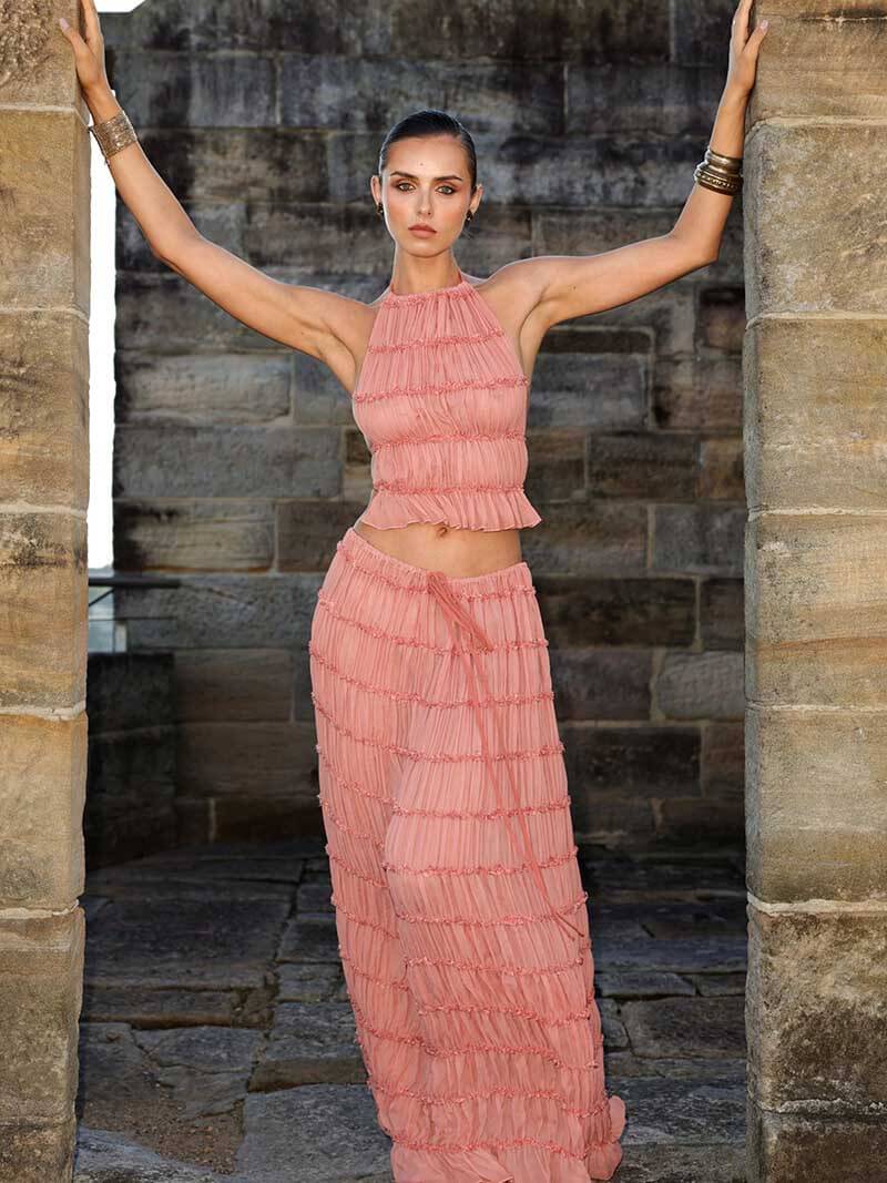 Ensemble deux pièces Valerie avec détails à volants