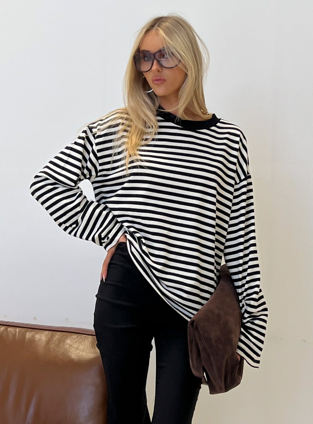 Pull en maille rayé oversize Vivien