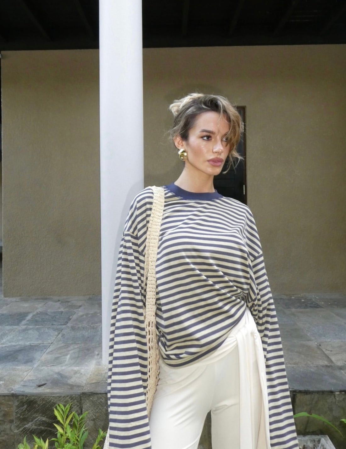 Pull en maille rayé oversize Vivien