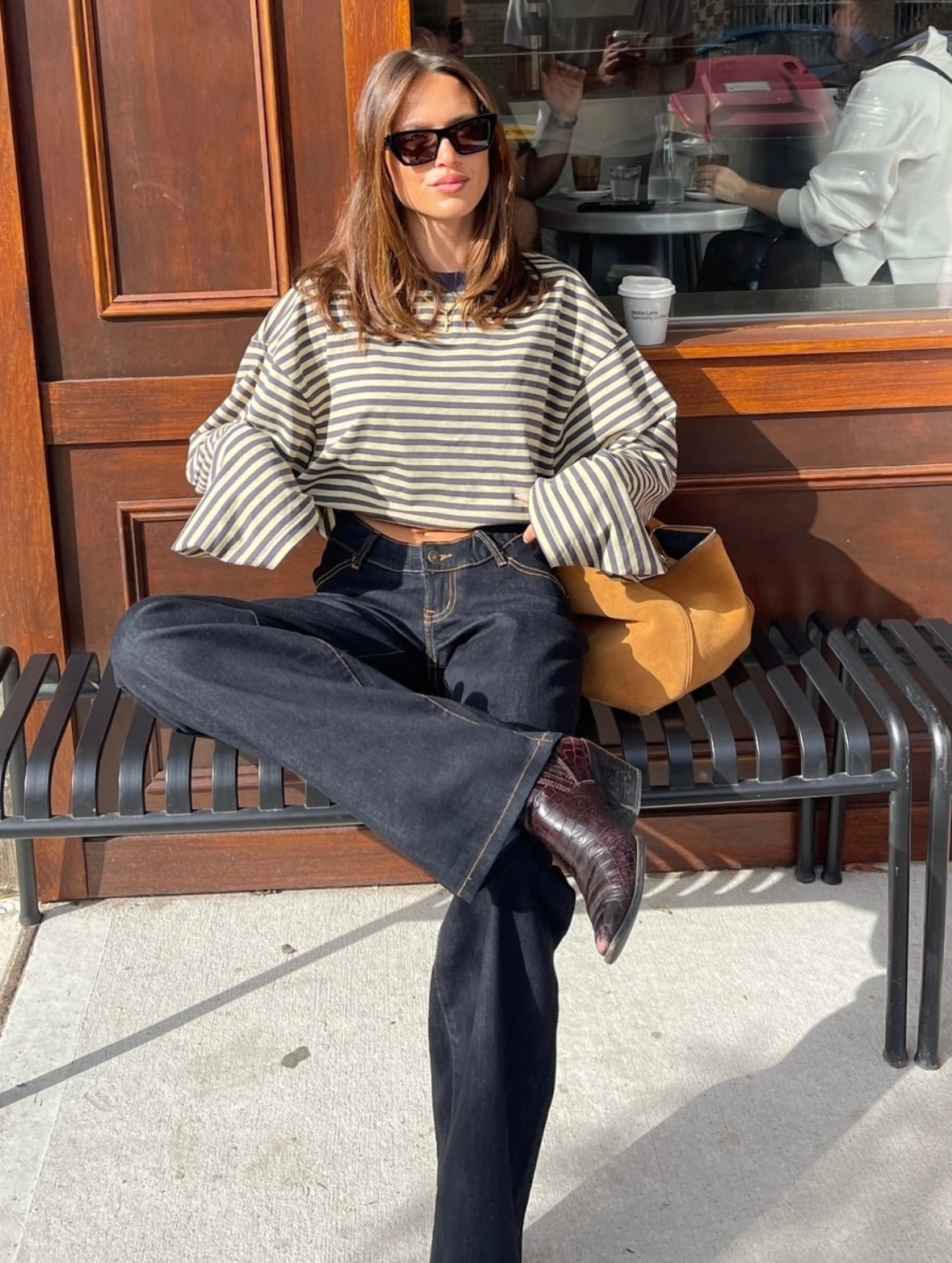 Pull en maille rayé oversize Vivien