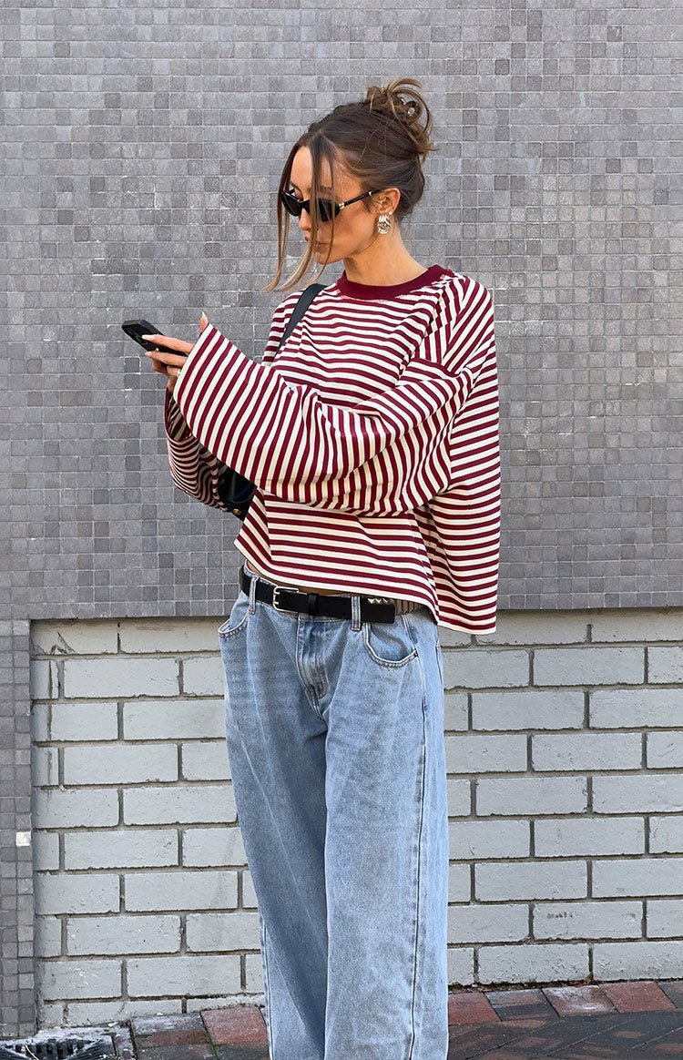 Pull en maille rayé oversize Vivien