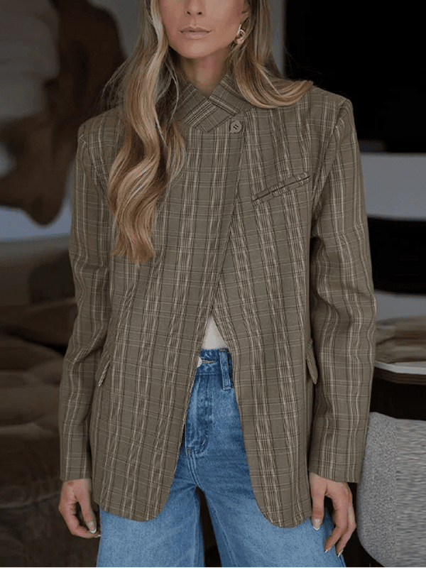 Veste de tailleur rayée Willow à col montant