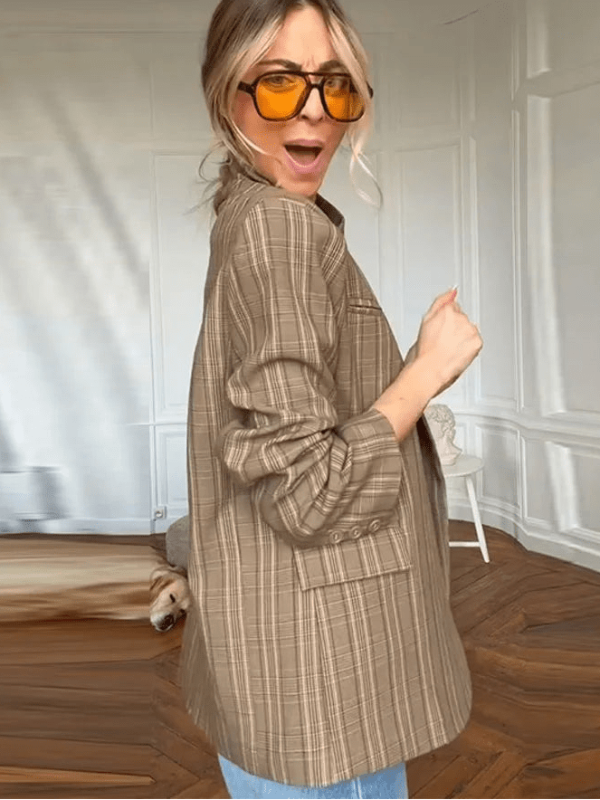Veste de tailleur rayée Willow à col montant