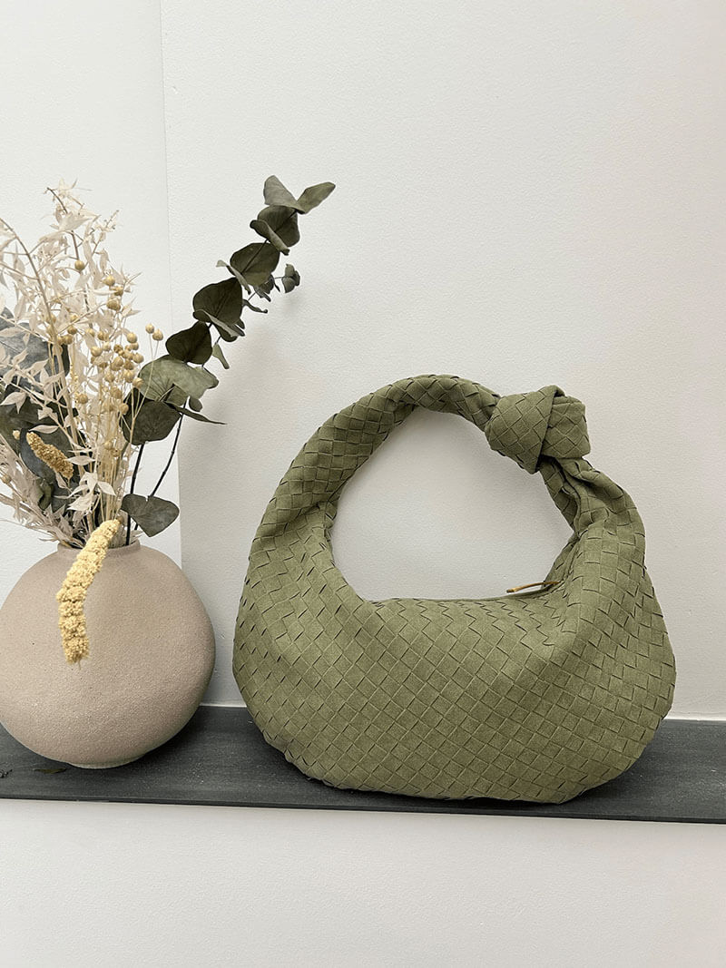 Sac tressé en daim, taille moyenne