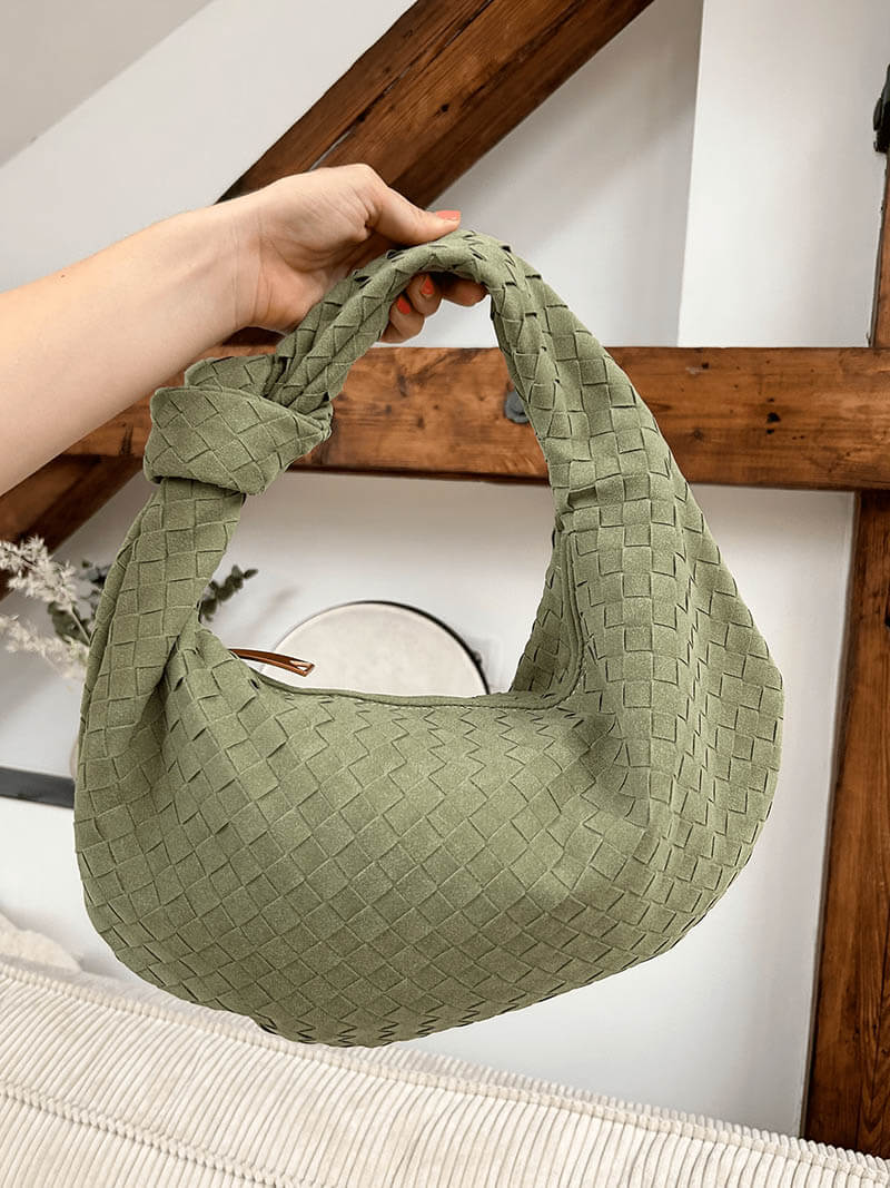 Sac tressé en daim, taille moyenne