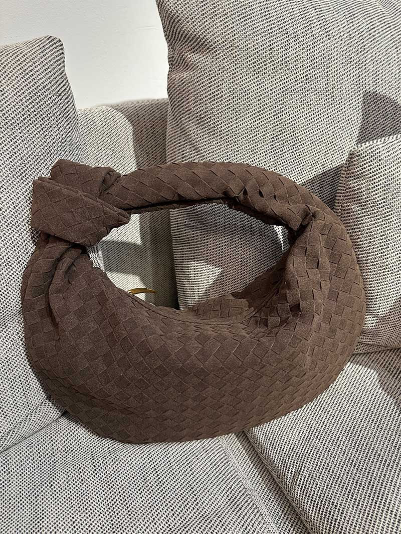 Sac tressé en daim, taille moyenne