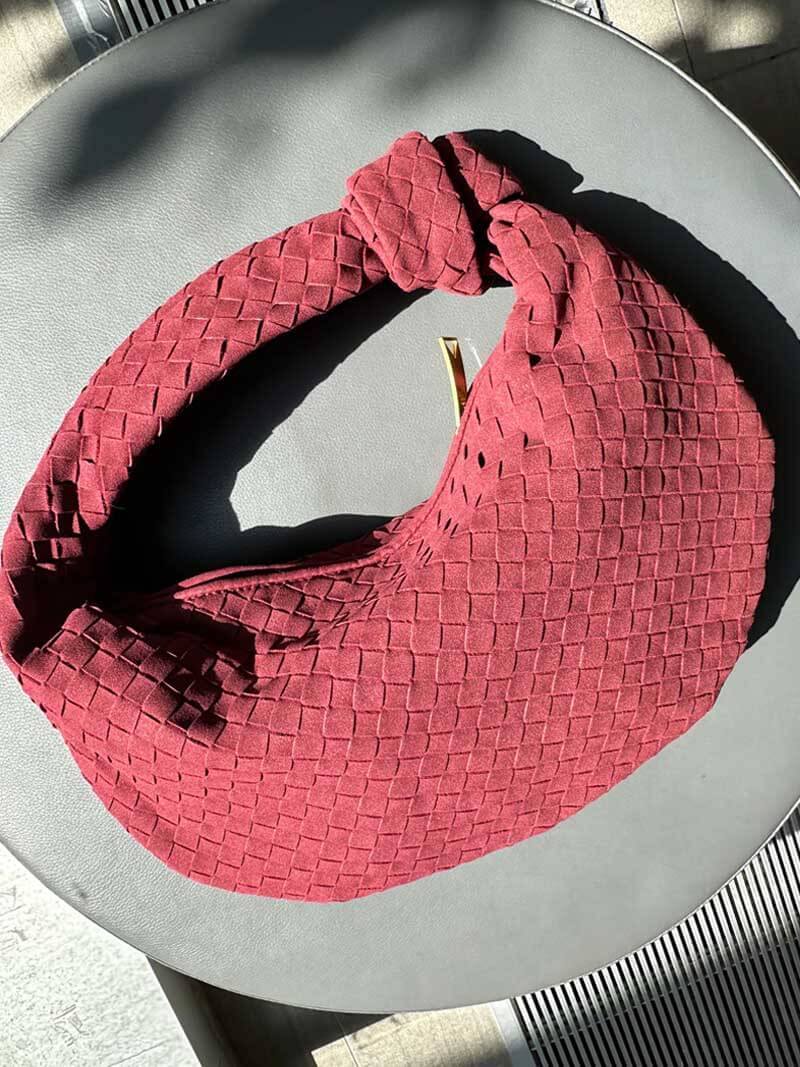 Sac tressé en daim, taille moyenne