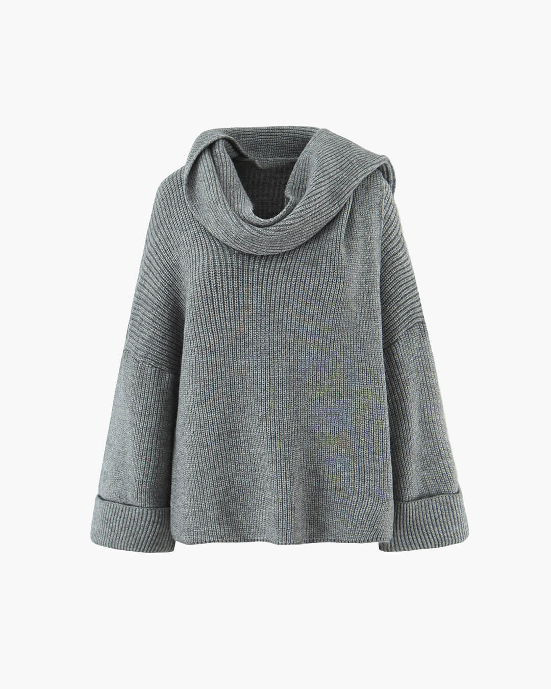 Pull en maille ample Xia avec écharpe